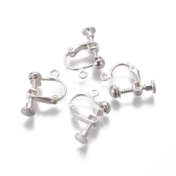 PandaHall Rack Plated Brass Screw Clip-on Earring Findings, Spiral Ear Clip, Silver Color Plated, 13x17x4.5mm, Hole: 1.6mm Brass
PandaHall Rack Plated Brass Screw Clip-on Earring Findings, Spiral Ear Clip, Silver Color Plated, 13x17x4.5mm, Hole: 1.6mm Brass