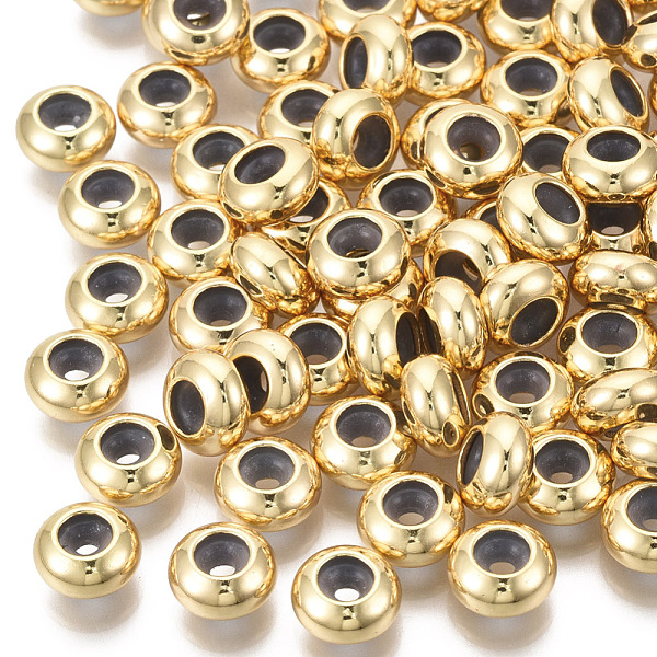 PandaHall Brass Beads, with Rubber Inside, Slider Beads, Stopper Beads, Nickel Free, Rondelle, Real 18K Gold Plated, 8x4mm, Hole: 4mm...
PandaHall Brass Beads, with Rubber Inside, Slider Beads, Stopper Beads, Nickel Free, Rondelle, Real 18K Gold Plated, 8x4mm, Hole: 4mm...