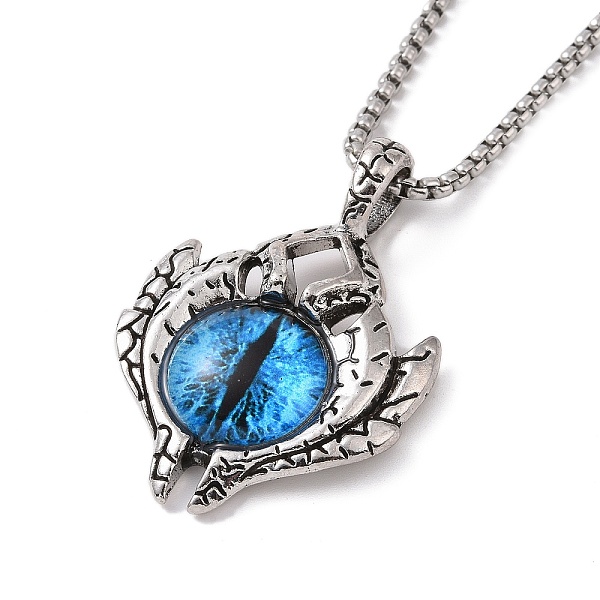 PandaHall 201 Stainless Steel Chain, Zinc Alloy and Glass Pendant Necklaces, Eye, Antique Silver & Stainless Steel Color, 23.31 inch(59.2cm)..., Blue
PandaHall 201 Stainless Steel Chain, Zinc Alloy and Glass Pendant Necklaces, Eye, Antique Silver & Stainless Steel Color, 23.31 inch(59.2cm)..., Blue