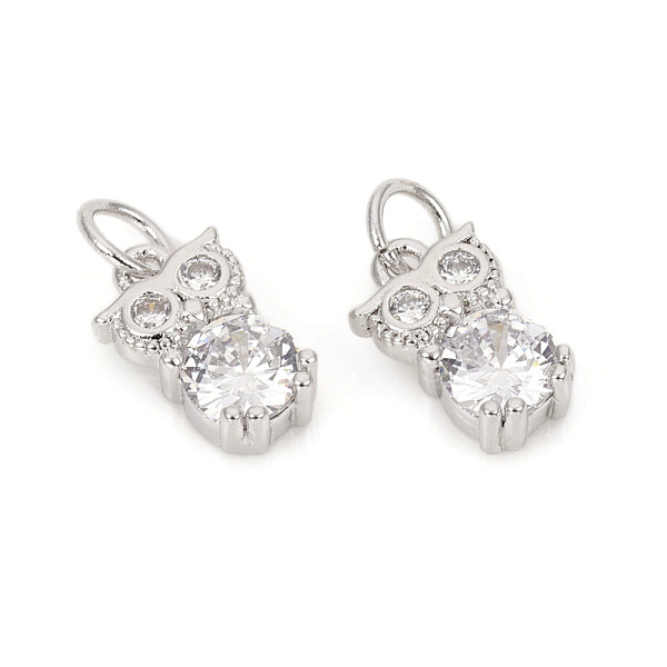 PandaHall Brass Micro Pave Cubic Zirconia Charms, with Jump Rings, Owl, Clear, Platinum, 10.5x7.8x3.8mm, Jump Rings: 4.8x0.8mm, 3.2mm Inner...
PandaHall Brass Micro Pave Cubic Zirconia Charms, with Jump Rings, Owl, Clear, Platinum, 10.5x7.8x3.8mm, Jump Rings: 4.8x0.8mm, 3.2mm Inner...