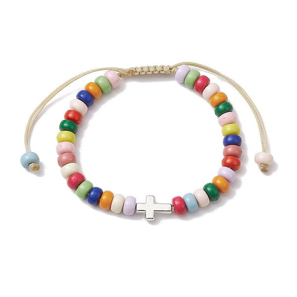 PandaHall Colorful Rondelle Acrylic Braided Bead Bracelets, Cross CCB Plastic Adjustable Bracelets for Women, Platinum, Inner Diameter...
PandaHall Colorful Rondelle Acrylic Braided Bead Bracelets, Cross CCB Plastic Adjustable Bracelets for Women, Platinum, Inner Diameter...