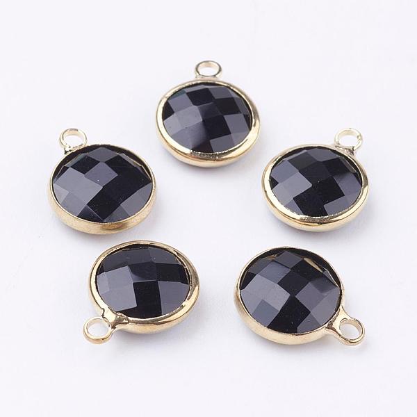 PandaHall Golden Tone Brass Glass Flat Round Charms, Faceted, Black, 14x10.5x5mm, Hole: 1.5mm Brass+Glass Flat Round Black
PandaHall Golden Tone Brass Glass Flat Round Charms, Faceted, Black, 14x10.5x5mm, Hole: 1.5mm Brass+Glass Flat Round Black