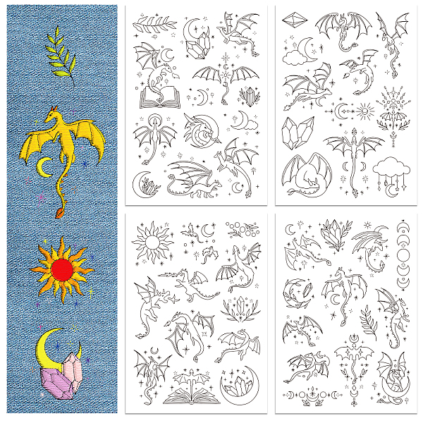 PandaHall 4 Sheets 11.6x8.2 Inch Stick and Stitch Embroidery Patterns, Non-woven Fabrics Water Soluble Embroidery Stabilizers, Dinosaur...
PandaHall 4 Sheets 11.6x8.2 Inch Stick and Stitch Embroidery Patterns, Non-woven Fabrics Water Soluble Embroidery Stabilizers, Dinosaur...