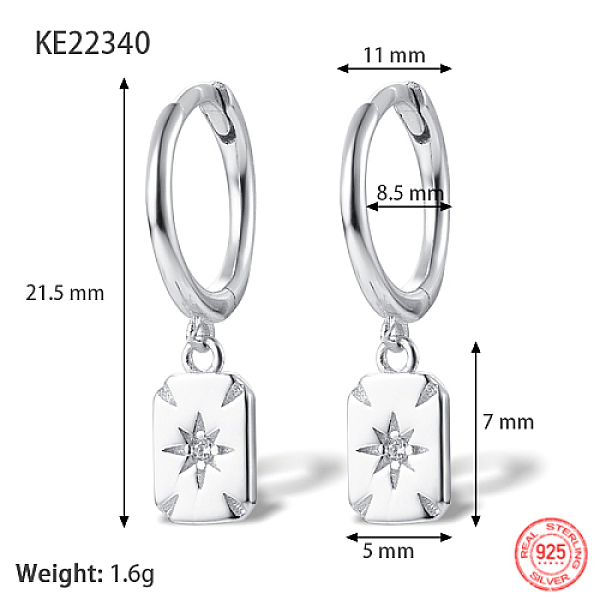 PandaHall Rhodium Plated Platinum 925 Sterling Silver Dangle Hoop Earrings for Women, Rectangle, 21.5mm Sterling Silver Rectangle
PandaHall Rhodium Plated Platinum 925 Sterling Silver Dangle Hoop Earrings for Women, Rectangle, 21.5mm Sterling Silver Rectangle