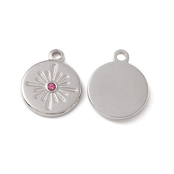 PandaHall 201 Stainless Steel Charms, Rose Rhinestone Flat Round with Star, Stainless Steel Color, 13x10.5x2mm, Hole: 1.2mm Stainless..., Pink
PandaHall 201 Stainless Steel Charms, Rose Rhinestone Flat Round with Star, Stainless Steel Color, 13x10.5x2mm, Hole: 1.2mm Stainless..., Pink