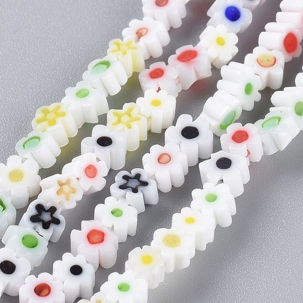 PandaHall Handmade Millefiori Glass Bead Strands, Flower, White, 3.7~5.6x2.6mm, Hole: 1mm, about 88~110pcs/Strand, 15.75''(40cm) Millefiori...
PandaHall Handmade Millefiori Glass Bead Strands, Flower, White, 3.7~5.6x2.6mm, Hole: 1mm, about 88~110pcs/Strand, 15.75''(40cm) Millefiori...