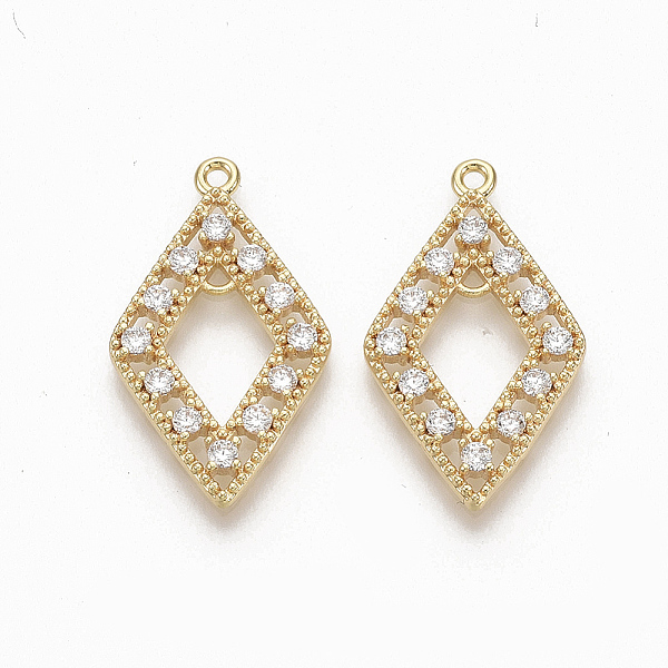 PandaHall Brass Micro Pave Clear Cubic Zirconia Links, Nickel Free, Rhombus, Real 18K Gold Plated, 23x13x2mm, Hole: 1mm Brass+Cubic Zirconia...
PandaHall Brass Micro Pave Clear Cubic Zirconia Links, Nickel Free, Rhombus, Real 18K Gold Plated, 23x13x2mm, Hole: 1mm Brass+Cubic Zirconia...