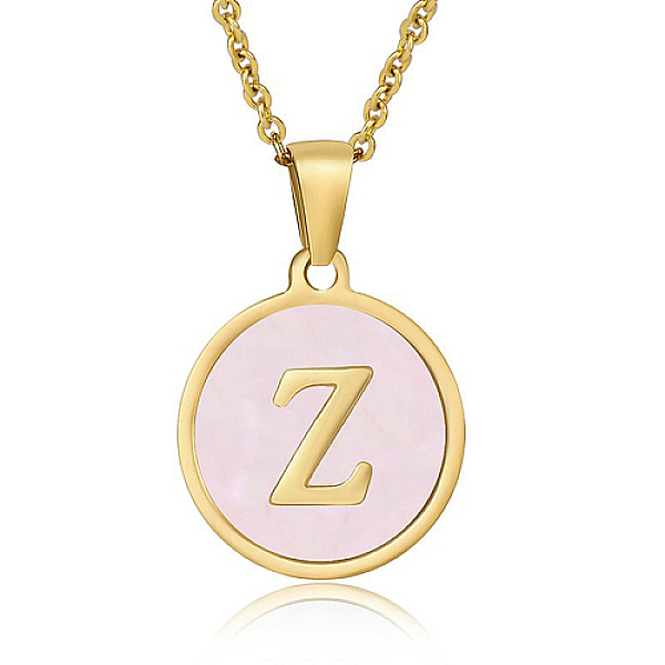 PandaHall Natural Shell Initial Letter Pendant Necklace, with Golden Stainless Steel Cable Chains, Letter Z, 17.72 inch(45cm) Shell Letter Z..., Pink
PandaHall Natural Shell Initial Letter Pendant Necklace, with Golden Stainless Steel Cable Chains, Letter Z, 17.72 inch(45cm) Shell Letter Z..., Pink