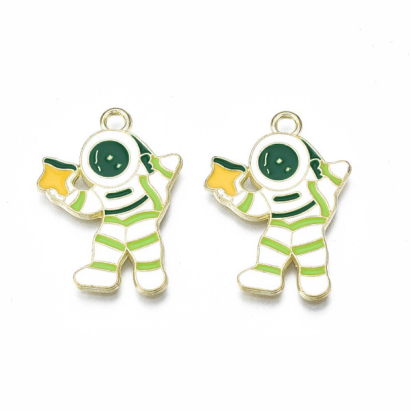PandaHall Alloy Enamel Pendants, Cadmium Free & Lead Free, Spaceman, Yellow Green, 27x20x1.5mm, Hole: 2mm Alloy+Enamel Human
PandaHall Alloy Enamel Pendants, Cadmium Free & Lead Free, Spaceman, Yellow Green, 27x20x1.5mm, Hole: 2mm Alloy+Enamel Human