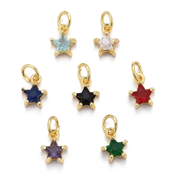 PandaHall Brass Micro Pave Cubic Zirconia Pendants, Long-Lasting Plated, with Jump Rings, Real 18K Gold Plated, Star, Mixed Color, 8.5x7x4mm..., Multicolor
PandaHall Brass Micro Pave Cubic Zirconia Pendants, Long-Lasting Plated, with Jump Rings, Real 18K Gold Plated, Star, Mixed Color, 8.5x7x4mm..., Multicolor