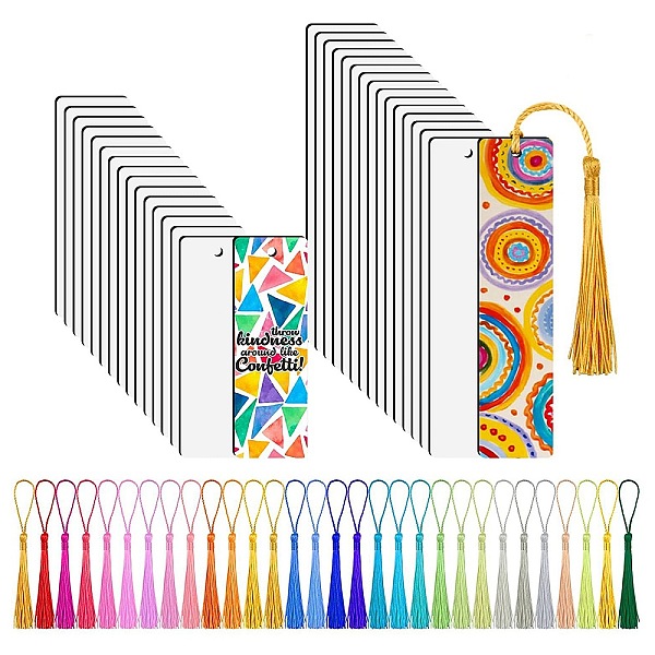 PandaHall DIY Sublimation Blank MDF Wood Bookmarks, Rectangle Heat Transfer Bookmark, with Tassel Pendant, for Party Favor, Gift, Mixed..., Multicolor
PandaHall DIY Sublimation Blank MDF Wood Bookmarks, Rectangle Heat Transfer Bookmark, with Tassel Pendant, for Party Favor, Gift, Mixed..., Multicolor