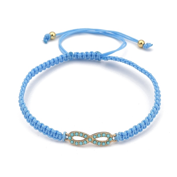 PandaHall Adjustable Nylon Cord Braided Bead Bracelets, with Alloy Resin Link and Round Brass Round Beads, Infinity, Light Sky Blue, Inner...
PandaHall Adjustable Nylon Cord Braided Bead Bracelets, with Alloy Resin Link and Round Brass Round Beads, Infinity, Light Sky Blue, Inner...