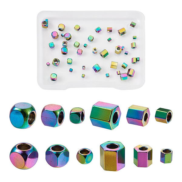 PandaHall Yilisi 48Pcs 6 Styles Vacuum Plating 304 Stainless Steel Spacer Beads, Hexagon & Cube, Rainbow Color, 2~4x2~4x2~4mm, Hole...
PandaHall Yilisi 48Pcs 6 Styles Vacuum Plating 304 Stainless Steel Spacer Beads, Hexagon & Cube, Rainbow Color, 2~4x2~4x2~4mm, Hole...