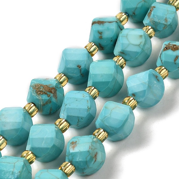 PandaHall Dyed Natural Howlite Beads Strands, with Seed Beads, Faceted Twist, Dark Turquoise, 8x8.5x7mm, Hole: 1mm, about 39pcs/strand...
PandaHall Dyed Natural Howlite Beads Strands, with Seed Beads, Faceted Twist, Dark Turquoise, 8x8.5x7mm, Hole: 1mm, about 39pcs/strand...