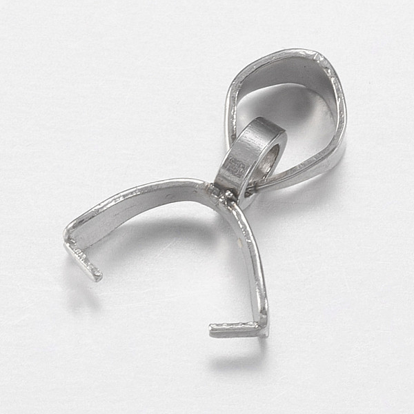 PandaHall 201 Stainless Steel Ice Pick Pinch Bails, Stainless Steel Color, 8.5x8x2.5mm, Hole: 4x4.5mm, Inner: 4x7mm, Pin: 0.4x0.6mm 201...
PandaHall 201 Stainless Steel Ice Pick Pinch Bails, Stainless Steel Color, 8.5x8x2.5mm, Hole: 4x4.5mm, Inner: 4x7mm, Pin: 0.4x0.6mm 201...