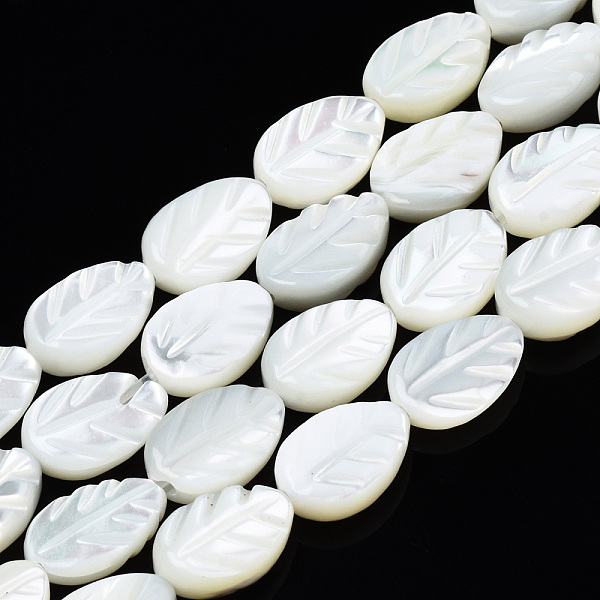 PandaHall Natural Trochid Shell/Trochus Shell Beads Strands, Bleach, Leaf, White, 8.5~9x6x2.5~3mm, Hole: 0.8mm, about 45~49pcs/strand, 15.35...
PandaHall Natural Trochid Shell/Trochus Shell Beads Strands, Bleach, Leaf, White, 8.5~9x6x2.5~3mm, Hole: 0.8mm, about 45~49pcs/strand, 15.35...