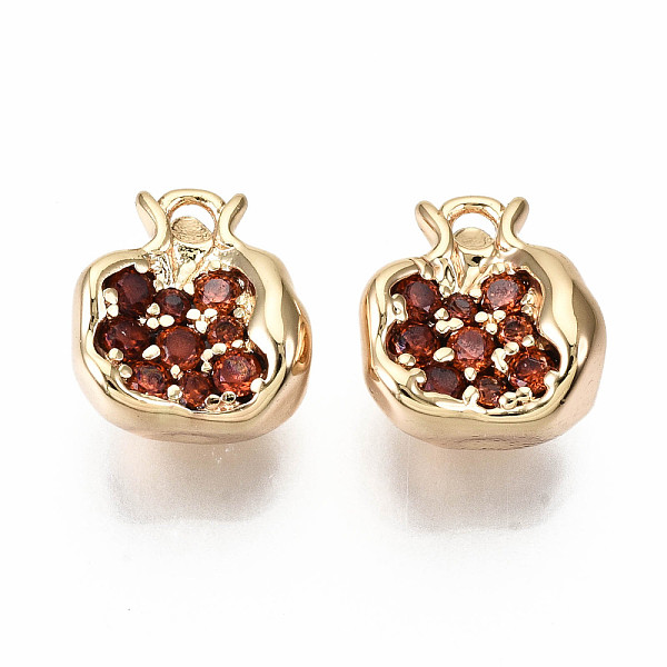 PandaHall Brass Micro Pave Chocolate Cubic Zirconia Charms, Nickel Free, Pomegranate Shape, Real 18K Gold Plated, 10.5x10x7mm, Hole: 1.4mm..., Brown
PandaHall Brass Micro Pave Chocolate Cubic Zirconia Charms, Nickel Free, Pomegranate Shape, Real 18K Gold Plated, 10.5x10x7mm, Hole: 1.4mm..., Brown