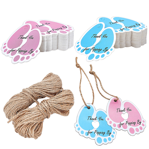 PandaHall 2 Sets 2 Colors Footprint Paper Tags, Gift Tags, with 2 Bundles Hemp Cord, for Gift Packaging, Mixed Color, Paper Tag..., Multicolor
PandaHall 2 Sets 2 Colors Footprint Paper Tags, Gift Tags, with 2 Bundles Hemp Cord, for Gift Packaging, Mixed Color, Paper Tag..., Multicolor