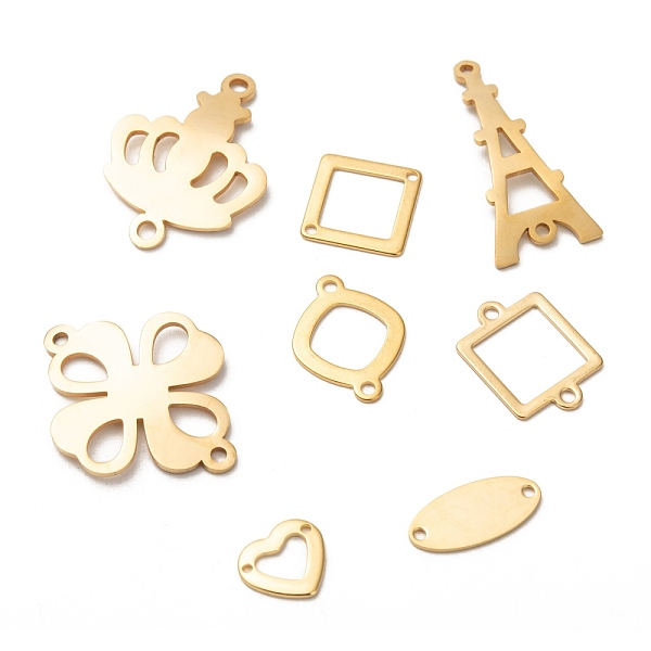 PandaHall 304 Stainless Steel Links Connectors, Mixed Shapes, Golden, 10~31.5x6~23.5x0.7~6mm, Hole: 1~3mm 304 Stainless Steel Mixed Shapes
PandaHall 304 Stainless Steel Links Connectors, Mixed Shapes, Golden, 10~31.5x6~23.5x0.7~6mm, Hole: 1~3mm 304 Stainless Steel Mixed Shapes