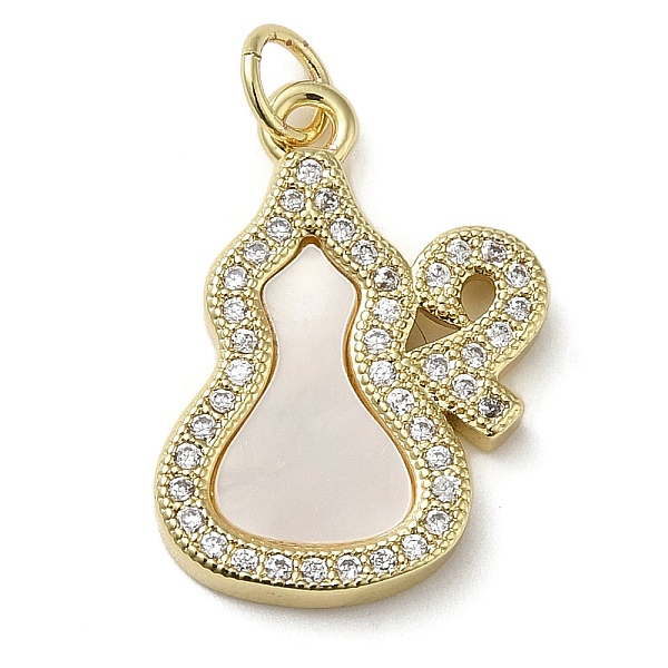 PandaHall Brass Micro Pave Cubic Zirconia Pendants, with Shell, Gourd, Real 18K Gold Plated, 20.5x15x2.5mm Brass+Cubic Zirconia+Shell Others..., Clear
PandaHall Brass Micro Pave Cubic Zirconia Pendants, with Shell, Gourd, Real 18K Gold Plated, 20.5x15x2.5mm Brass+Cubic Zirconia+Shell Others..., Clear