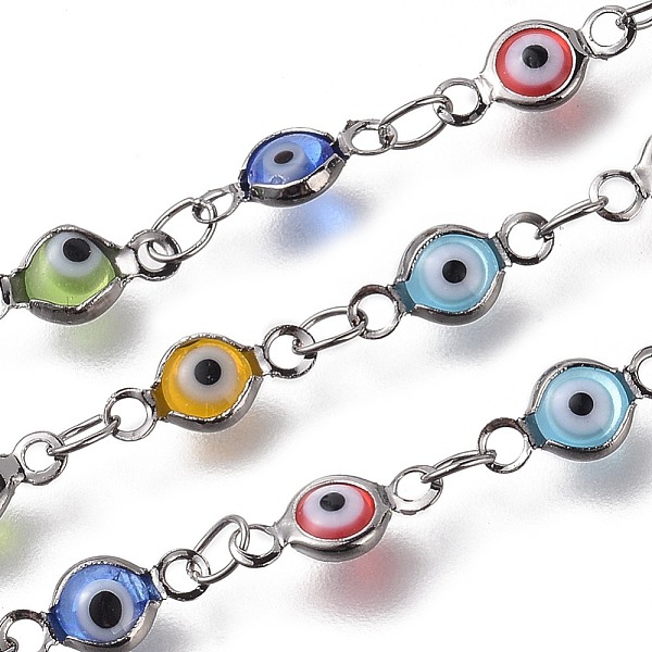 PandaHall Handmade Evil Eye Lampwork Link Chains, Soldered, with Brass Findings, with Spool, Long-Lasting Plated, Flat Round, Gunmetal..., Multicolor
PandaHall Handmade Evil Eye Lampwork Link Chains, Soldered, with Brass Findings, with Spool, Long-Lasting Plated, Flat Round, Gunmetal..., Multicolor