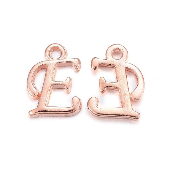 PandaHall Rose Gold Plated Alloy Letter Pendants, Rack Plating, Cadmium Free & Lead Free, Letter.E, 13x10x2mm, Hole: 1.5mm Alloy Letter
PandaHall Rose Gold Plated Alloy Letter Pendants, Rack Plating, Cadmium Free & Lead Free, Letter.E, 13x10x2mm, Hole: 1.5mm Alloy Letter