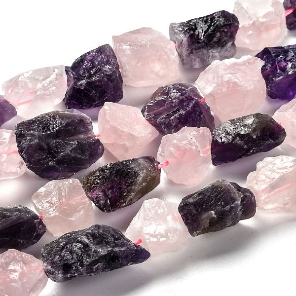 PandaHall Rough Raw Natural Rose Quartz & Amethyst Beads Strands, Nuggets, 14~21x13~23x8~15mm, Hole: 1.6mm, about 24pcs/strand, 15.55''...
PandaHall Rough Raw Natural Rose Quartz & Amethyst Beads Strands, Nuggets, 14~21x13~23x8~15mm, Hole: 1.6mm, about 24pcs/strand, 15.55''...