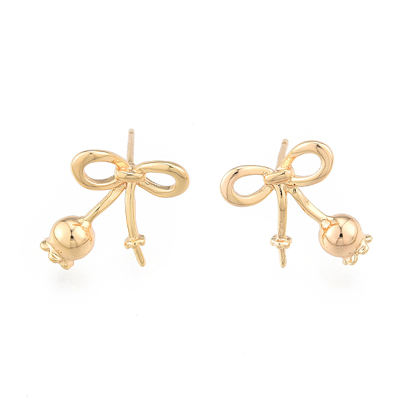 PandaHall Brass Stud Earring Findings, for Half Drilled Beads, Bowknot, Cadmium Free & Nickel Free & Lead Free, Real 18K Gold Plated...
PandaHall Brass Stud Earring Findings, for Half Drilled Beads, Bowknot, Cadmium Free & Nickel Free & Lead Free, Real 18K Gold Plated...