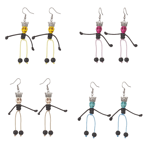 PandaHall 4 Pair 4 Color Synthetic Turquoise & Natural Lava Rock Braided Skeleton Dangle Earrings, 316 Surgical Stainless Steel Long Drop..., Multicolor
PandaHall 4 Pair 4 Color Synthetic Turquoise & Natural Lava Rock Braided Skeleton Dangle Earrings, 316 Surgical Stainless Steel Long Drop..., Multicolor