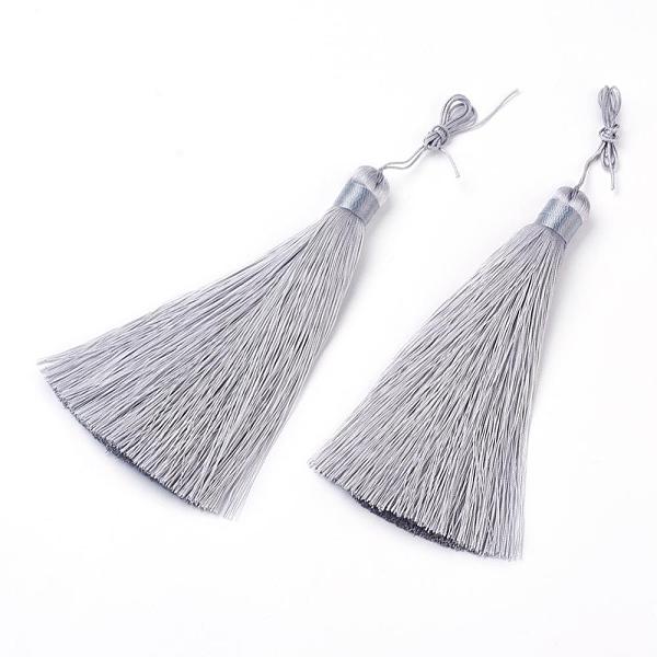 PandaHall Polyester Tassel Big Pendants, Ice Silk Tassel, Light Grey, 122x12mm Polyester Gray
PandaHall Polyester Tassel Big Pendants, Ice Silk Tassel, Light Grey, 122x12mm Polyester Gray