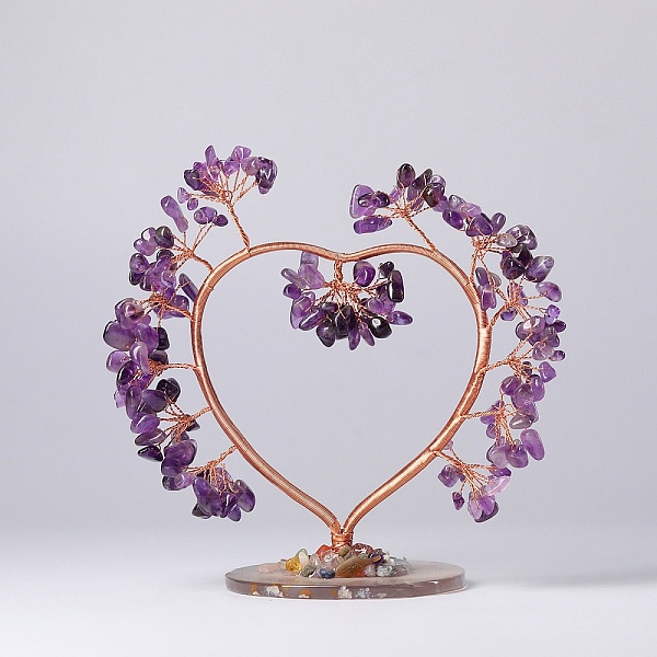 PandaHall Natural Amethyst Chips Love Heart Tree Decorations, Copper Wire Feng Shui Energy Stone Gift for Home Desktop Decoration...
PandaHall Natural Amethyst Chips Love Heart Tree Decorations, Copper Wire Feng Shui Energy Stone Gift for Home Desktop Decoration...