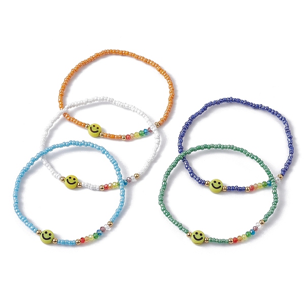 PandaHall Acrylic Smiling Face & Seed Beaded Stretch Bracelet, Mixed Color, Inner Diameter: 2 inch(5.2cm) Acrylic Multicolor
PandaHall Acrylic Smiling Face & Seed Beaded Stretch Bracelet, Mixed Color, Inner Diameter: 2 inch(5.2cm) Acrylic Multicolor