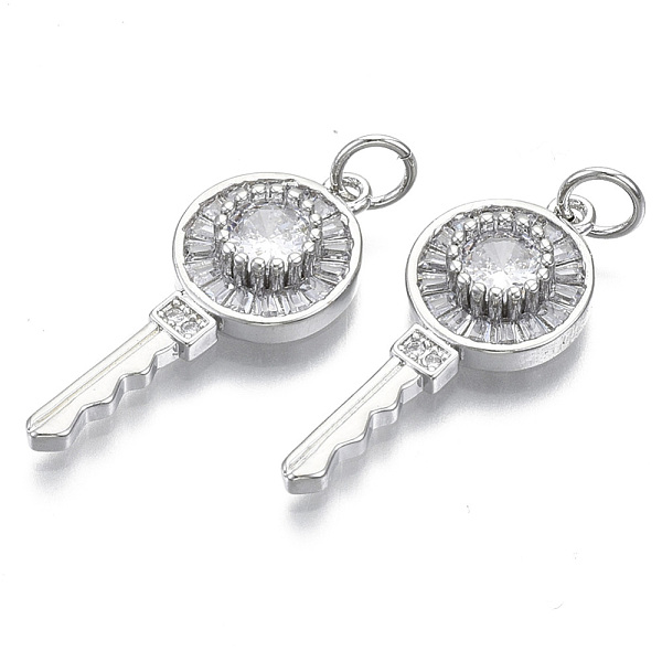 PandaHall Brass Micro Pave Cubic Zirconia Pendants, Nickel Free, with Jump Rings, Key, Clear, Real Platinum Plated, 26x10.5x4mm, Jump Ring...
PandaHall Brass Micro Pave Cubic Zirconia Pendants, Nickel Free, with Jump Rings, Key, Clear, Real Platinum Plated, 26x10.5x4mm, Jump Ring...