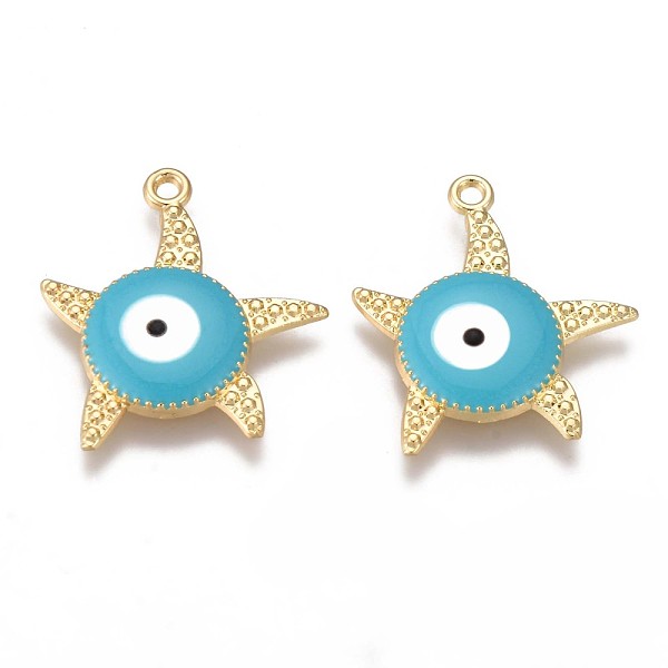 PandaHall Alloy Enamel Pendants, Cadmium Free & Nickel Free & Lead Free, Star with Evil Eye, Light Gold, Deep Sky Blue, 26.5x24x3mm, Hole...
PandaHall Alloy Enamel Pendants, Cadmium Free & Nickel Free & Lead Free, Star with Evil Eye, Light Gold, Deep Sky Blue, 26.5x24x3mm, Hole...