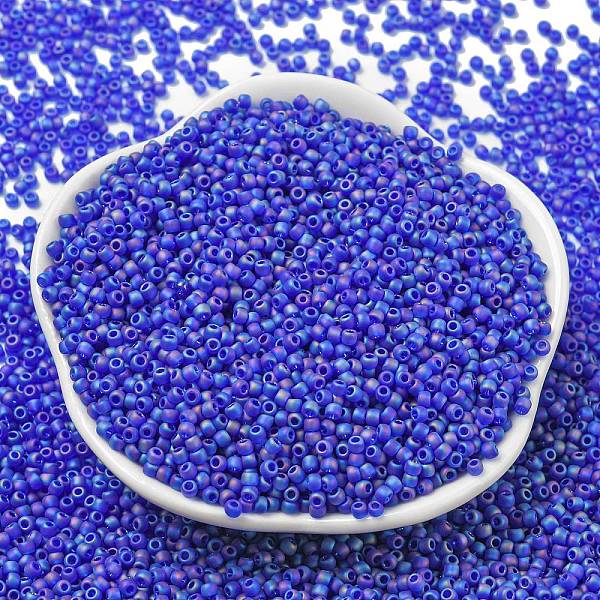 PandaHall TOHO Round Seed Beads, Japanese Seed Beads, (87DF) Transparent AB Frost Cobalt, 8/0, 3mm, Hole: 1mm, about 10000pcs/pound Glass..., Blue
PandaHall TOHO Round Seed Beads, Japanese Seed Beads, (87DF) Transparent AB Frost Cobalt, 8/0, 3mm, Hole: 1mm, about 10000pcs/pound Glass..., Blue