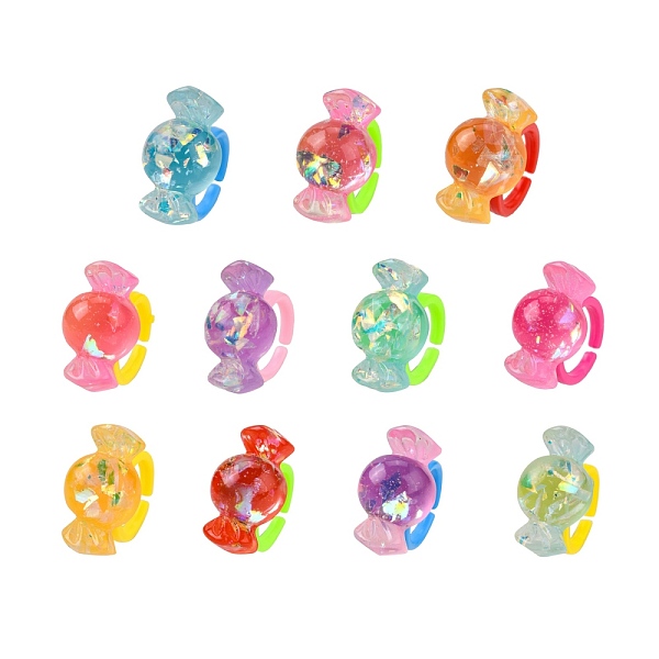 PandaHall Acrylic Cuff Finger Rings, with Resin, Kids Jewelry, Candy, Random Mixed Color, Random Single Color or Random Mixed Color..., Multicolor
PandaHall Acrylic Cuff Finger Rings, with Resin, Kids Jewelry, Candy, Random Mixed Color, Random Single Color or Random Mixed Color..., Multicolor