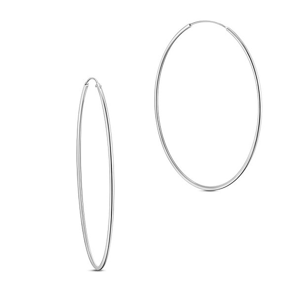 PandaHall SHEGRACE Rhodium Plated 925 Sterling Silver Hoop Earrings, Platinum, 65mm Sterling Silver Silver
PandaHall SHEGRACE Rhodium Plated 925 Sterling Silver Hoop Earrings, Platinum, 65mm Sterling Silver Silver