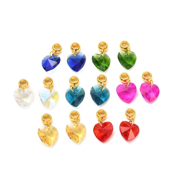 PandaHall Glass European Dangle Charms, with Alloy Tube Bails, Large Hole Pendants, Heart, Golden, Mixed Color, 25.5mm, 14pcs/set Glass..., Multicolor
PandaHall Glass European Dangle Charms, with Alloy Tube Bails, Large Hole Pendants, Heart, Golden, Mixed Color, 25.5mm, 14pcs/set Glass..., Multicolor