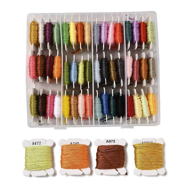 PandaHall 48 Cards 48 Colors 6-Ply Polyester Embroidery Floss, Cross Stitch Threads, Mixed Color, 0.5mm, about 8.75 Yards(8m)/card, 1..., Multicolor
PandaHall 48 Cards 48 Colors 6-Ply Polyester Embroidery Floss, Cross Stitch Threads, Mixed Color, 0.5mm, about 8.75 Yards(8m)/card, 1..., Multicolor