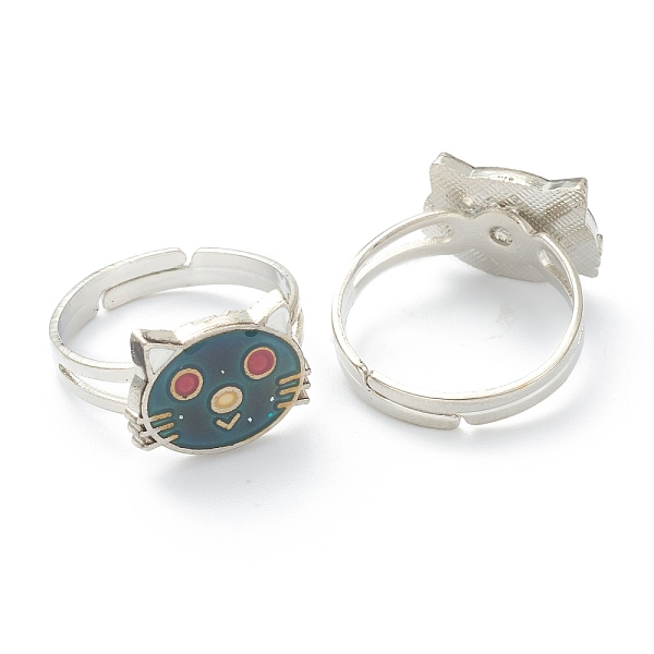 PandaHall Adjustable Iron Finger Rings, with Epoxy, Changing Color Mood Rings, Cat Shape, Platinum, Colorful, US Size 6, Inner Diameter...
PandaHall Adjustable Iron Finger Rings, with Epoxy, Changing Color Mood Rings, Cat Shape, Platinum, Colorful, US Size 6, Inner Diameter...