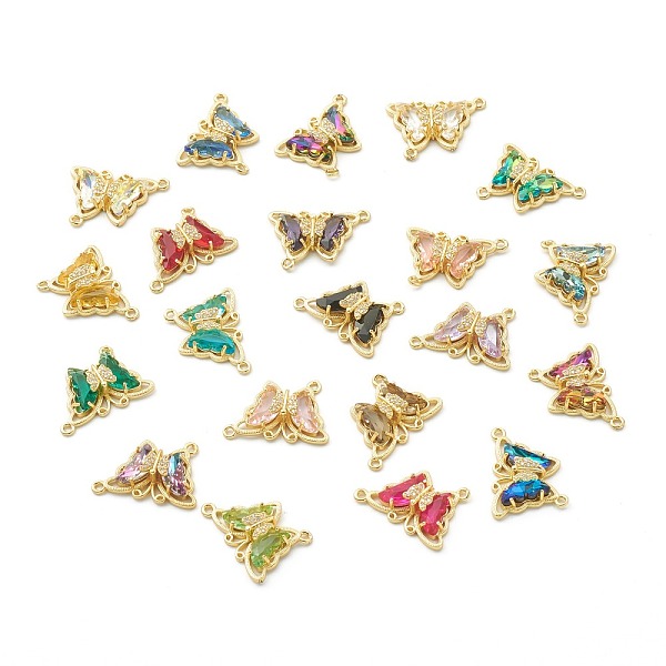 PandaHall Brass Micro Pave Clear Cubic Zirconia Links Connectors, with Glass, Butterfly, Golden, Mixed Color, 23x25.5x5.5mm, Hole: 1.5mm..., Multicolor
PandaHall Brass Micro Pave Clear Cubic Zirconia Links Connectors, with Glass, Butterfly, Golden, Mixed Color, 23x25.5x5.5mm, Hole: 1.5mm..., Multicolor