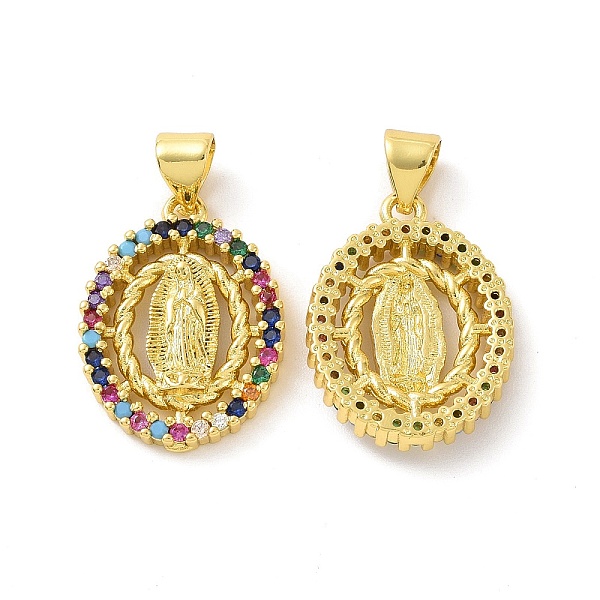 PandaHall Rack Plating Eco-Friendly Brass Micro Pave Cubic Zirconia Pendants, Lead Free & Cadmium Free & Nickel Free, Oval with Virgin Mary...
PandaHall Rack Plating Eco-Friendly Brass Micro Pave Cubic Zirconia Pendants, Lead Free & Cadmium Free & Nickel Free, Oval with Virgin Mary...