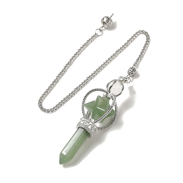 PandaHall Natural Green Aventurine Dowsing Pendulums, with Platinum Plated Alloy Chains, Merkaba Star Truncheon Charm, Reiki Wicca...
PandaHall Natural Green Aventurine Dowsing Pendulums, with Platinum Plated Alloy Chains, Merkaba Star Truncheon Charm, Reiki Wicca...
