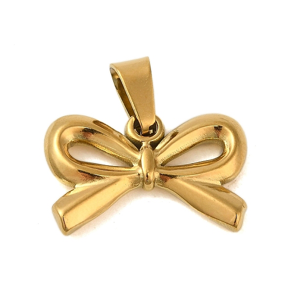 PandaHall Ion Plating(IP) 304 Stainless Steel Pendants, Bowknot Charm, Golden, 12.5x20x2.5mm, Hole: 6x3.5mm 304 Stainless Steel Bowknot
PandaHall Ion Plating(IP) 304 Stainless Steel Pendants, Bowknot Charm, Golden, 12.5x20x2.5mm, Hole: 6x3.5mm 304 Stainless Steel Bowknot