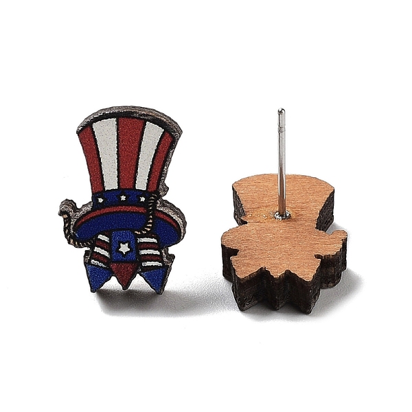 PandaHall Independence Day Wood Stud Earrings, with 304 Stainless Steel Pins, Hat, 16.5x11mm Wood Hat
PandaHall Independence Day Wood Stud Earrings, with 304 Stainless Steel Pins, Hat, 16.5x11mm Wood Hat