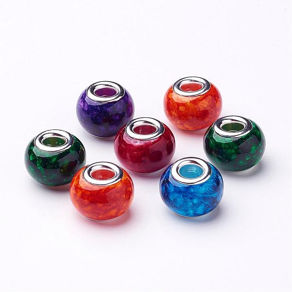 PandaHall Spray Painted Glass European Beads, with Silver Color Plated Brass Core, Large Hole Beads, Rondelle, Mixed Color, 14~15x11mm, Hole..., Multicolor
PandaHall Spray Painted Glass European Beads, with Silver Color Plated Brass Core, Large Hole Beads, Rondelle, Mixed Color, 14~15x11mm, Hole..., Multicolor