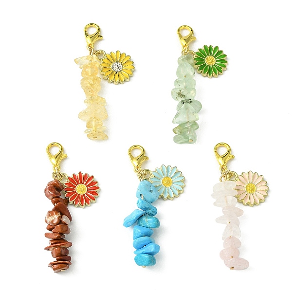 PandaHall Alloy Enamel Sunflower Pendant Decorations, Natural & Synthetic Stone Chip Beads and Lobster Claw Clasps Charms, 50mm, 5pcs/set...
PandaHall Alloy Enamel Sunflower Pendant Decorations, Natural & Synthetic Stone Chip Beads and Lobster Claw Clasps Charms, 50mm, 5pcs/set...