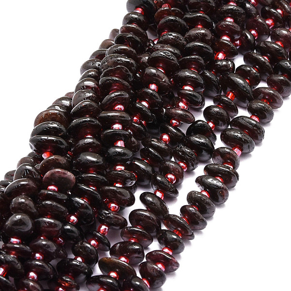 PandaHall Natural Garnet Beads Strands, Nuggets, 8~11x9~14x1.5~5mm, Hole: 0.8mm, about 74pcs/strand, 15.55''(39.5cm) Garnet Nuggets
PandaHall Natural Garnet Beads Strands, Nuggets, 8~11x9~14x1.5~5mm, Hole: 0.8mm, about 74pcs/strand, 15.55''(39.5cm) Garnet Nuggets