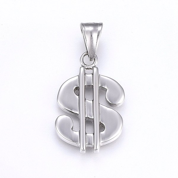 PandaHall 304 Stainless Steel Pendants, Dollar Sign, Stainless Steel Color, 29x19x4mm, Hole: 9x5mm 304 Stainless Steel Others
PandaHall 304 Stainless Steel Pendants, Dollar Sign, Stainless Steel Color, 29x19x4mm, Hole: 9x5mm 304 Stainless Steel Others