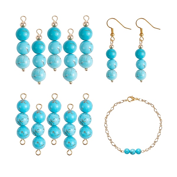 PandaHall 10Pcs Triple Synthetic Turquoise Round Beaded Connector Charms, with Golden 304 Stainless Steel Ball Head Pins & Iron Eye Pin &...
PandaHall 10Pcs Triple Synthetic Turquoise Round Beaded Connector Charms, with Golden 304 Stainless Steel Ball Head Pins & Iron Eye Pin &...